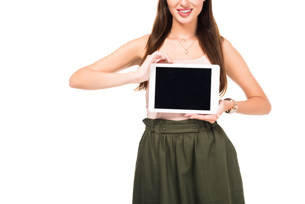woman showing tablet - Fotó, kép