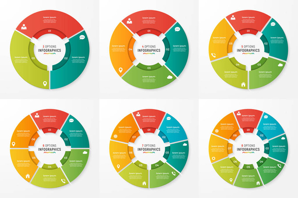 Vektorkreisdiagramm-Infografik-Vorlagen für Präsentationen, adv - Vektor, Bild
