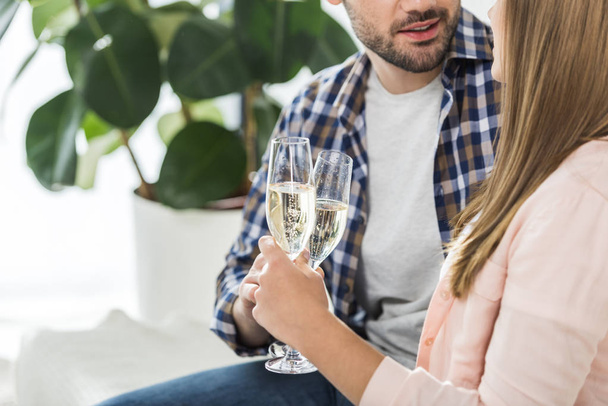 couple clinking glasses of champagne - Photo, Image