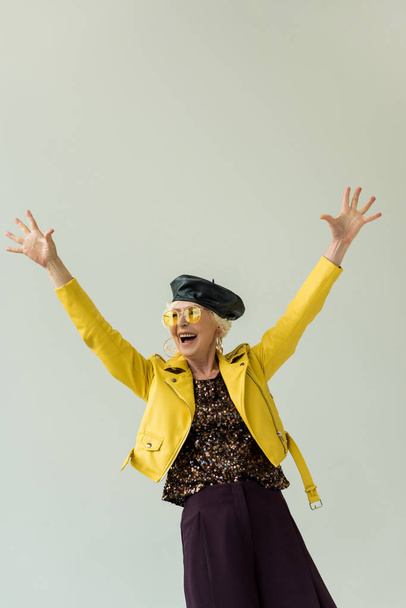 cheerful stylish senior woman   - Fotografie, Obrázek
