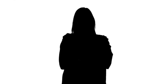 Silhouette of unhappy grumpy woman - Footage, Video