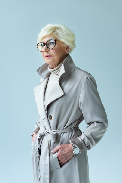 senior lady in autumn outfit - Fotó, kép