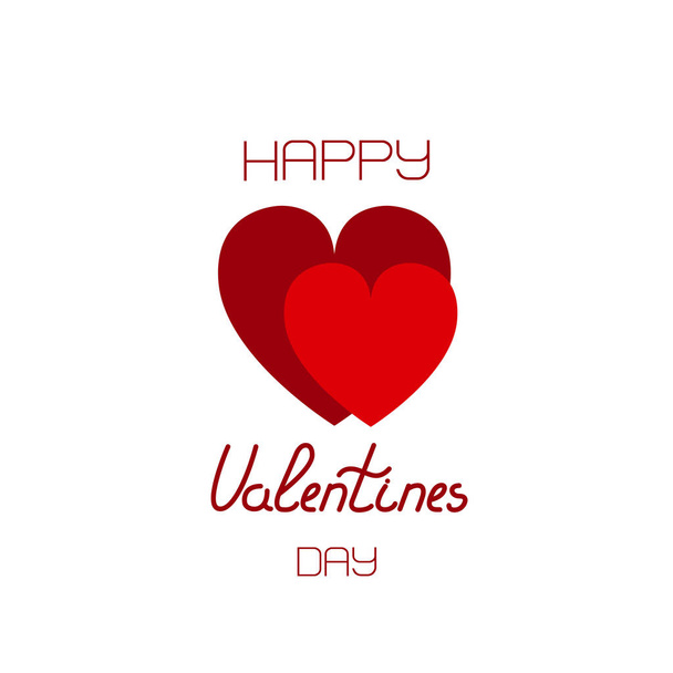 Happy Valentine's Day. Card from the heart symbol and the inscription. Lettering.  - Vector, Image