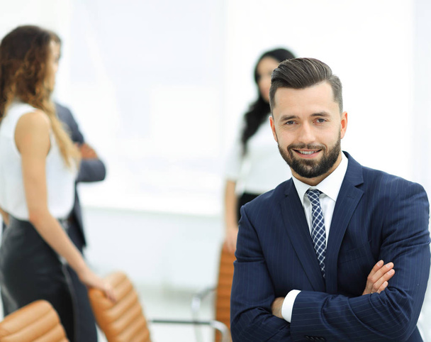 businessman on background of office. - Foto, immagini