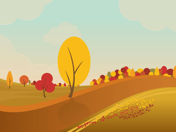 Autumn rural  landscape - Вектор,изображение