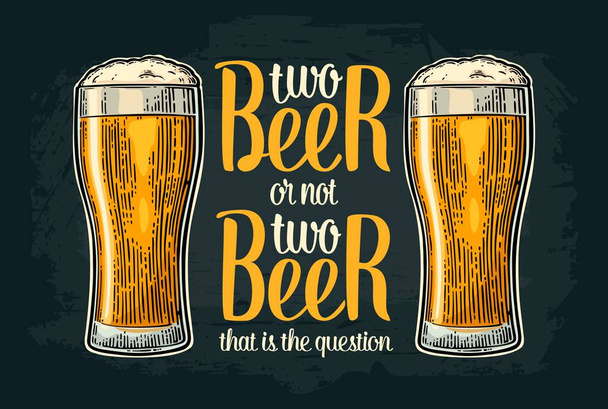 Due bicchieri di birra. Illustrazione di incisione vettoriale vintage per poster
 - Vettoriali, immagini
