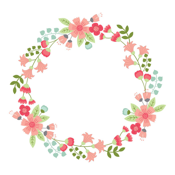 Vector Floral Wreath - Wektor, obraz