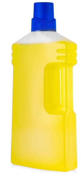 narancssárga műanyag palack, folyékony mosószer, takarítás ag - Fotó, kép