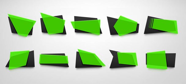 green color banners set - Vettoriali, immagini
