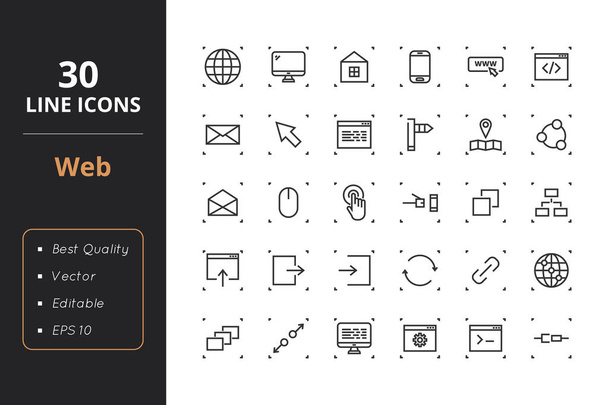 30 iconos de línea web
 - Vector, imagen
