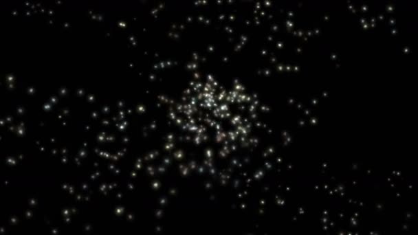 4k fliegender Glanz Partikel- & Punktelicht im Weltraum, vj Hintergrund. - Filmmaterial, Video