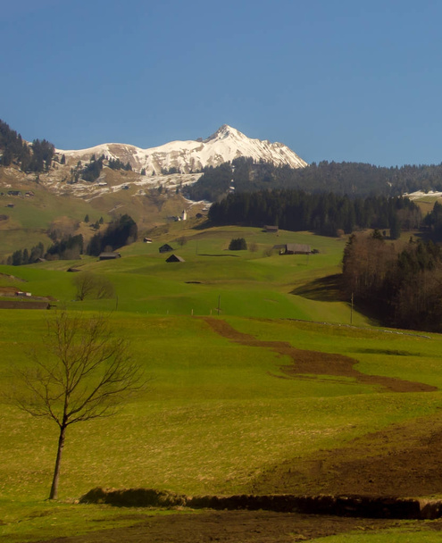 スイスの田舎のパス - 写真・画像