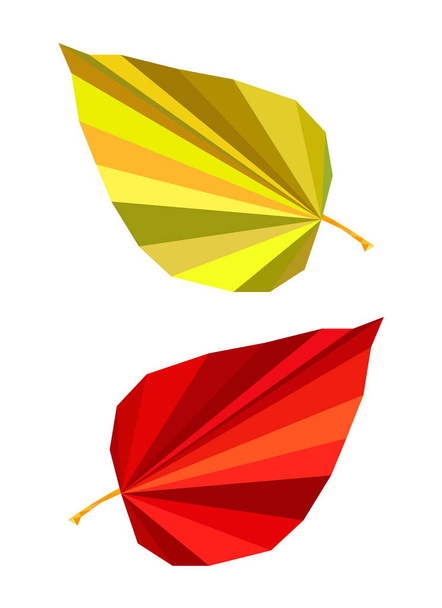 imagen poligonal hoja de otoño dos
 - Vector, imagen