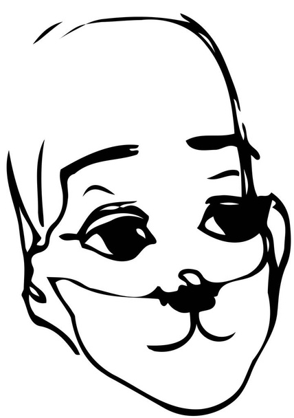 sketch clown similar to animal dog - Vector, Image