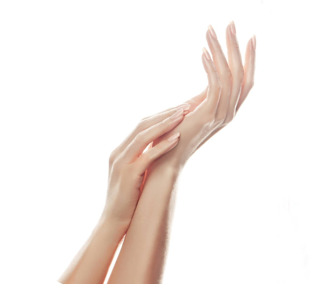 beautiful woman hands with  light manicure - Foto, imagen