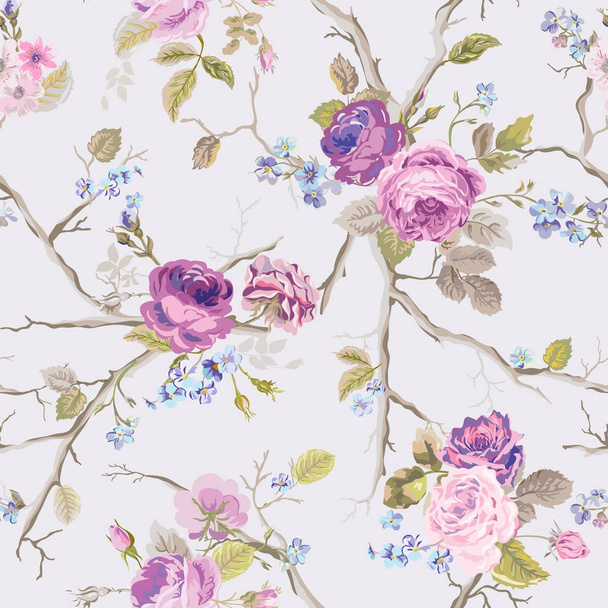 Violet Roses Flowers Texture Background - Вектор, зображення