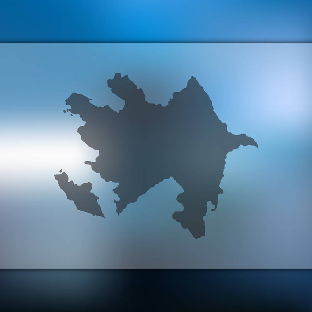 Azerbaijan map. Vector silhouette of Azerbaijan. Blurred background - Vector, imagen