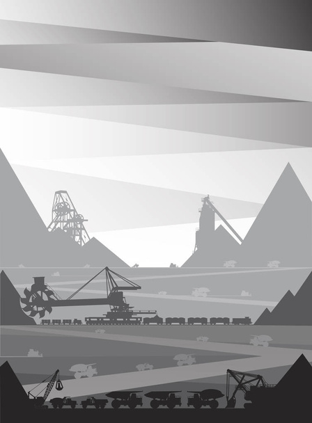 Гірнича промисловість в якій руда видобувається
 - Вектор, зображення