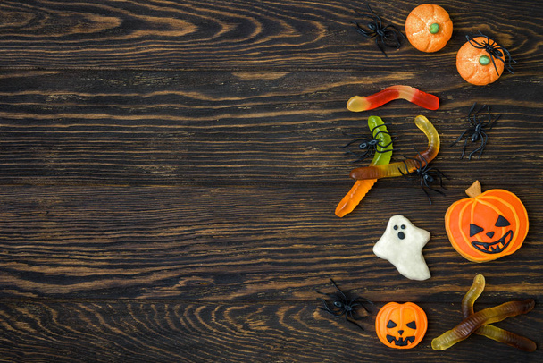 Halloween holiday background with cookies - 写真・画像
