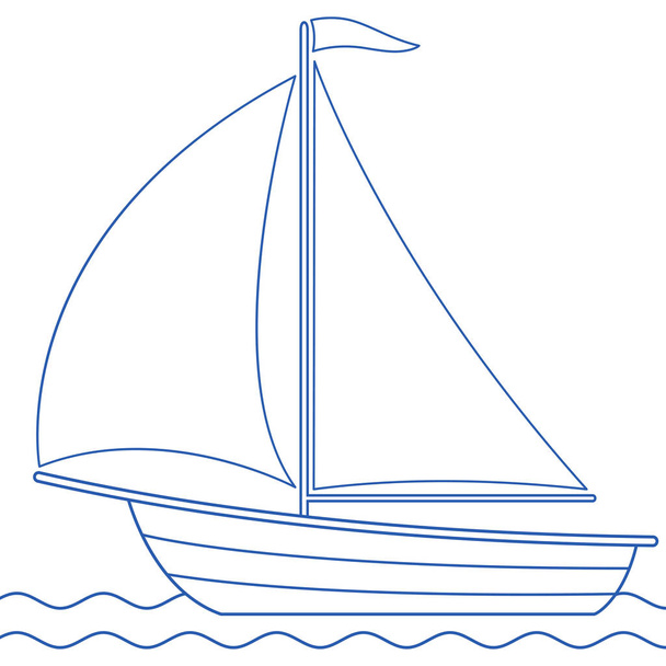 Segelboot-Ikone - Vektor, Bild