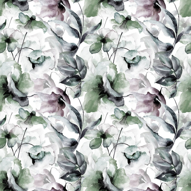 Seamless wallpaper with flowers - Valokuva, kuva
