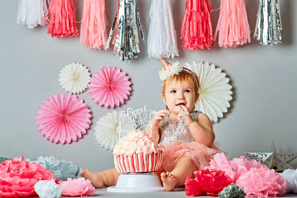 decoration for first birthday smash the cake - Foto, Imagem