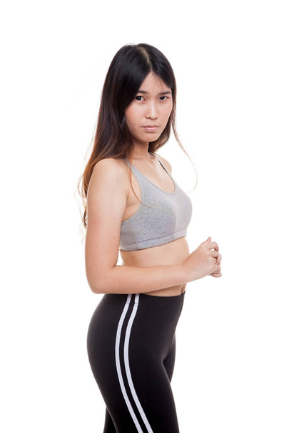 Asian strong healthy  girl  in sport dresses. - Foto, afbeelding