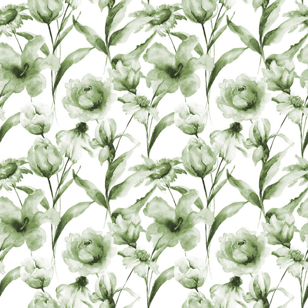 Seamless pattern with Wild flowers - Φωτογραφία, εικόνα