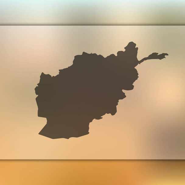 Afghanistan map. Vector silhouette of Afghanistan map. Blurred background - Vektör, Görsel