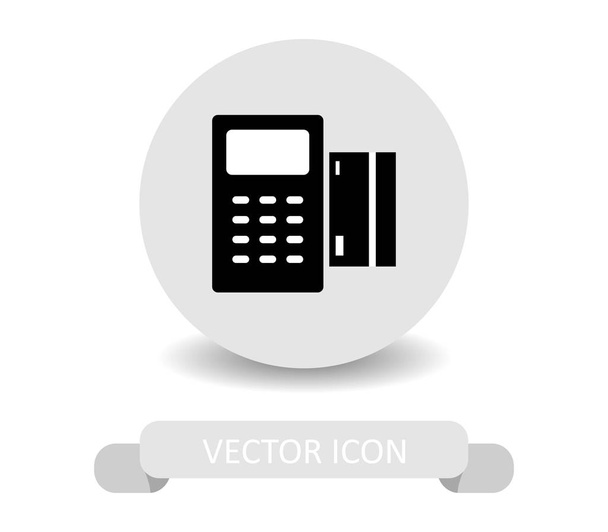 credit card machine icon on white background - Vector, Image