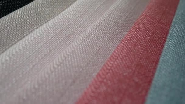 Fabric Samples Of Different Colors In Move Are Spinning And Rotation - Video, Çekim