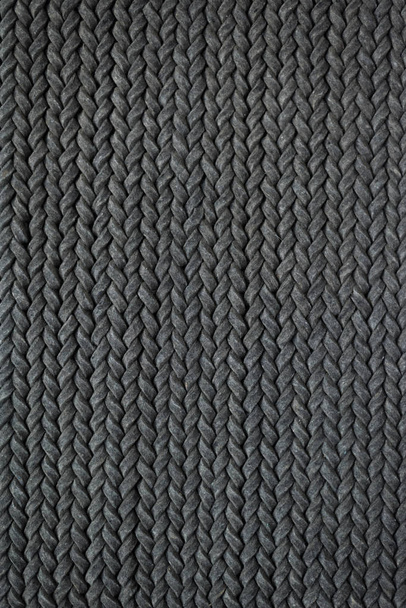 Real gray knitted fabric or wool background texture - Photo, Image