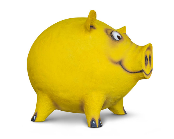 面白い黄色豚 - 写真・画像