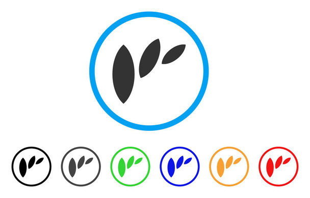 Flora Leaf Abstraction Rounded Icon - Vecteur, image