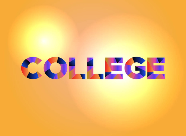 Концепция колледжа Красочная иллюстрация Word Art
 - Вектор,изображение