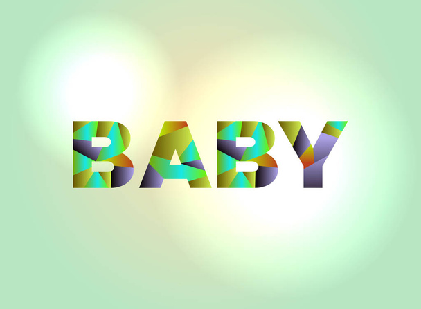 Baby Concept Colorful Word Art Illustration - Vector, Imagen
