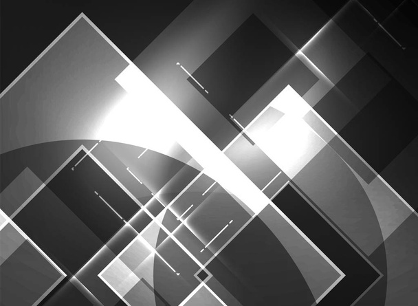 Glowing squares in the dark, digital abstract background - Vektör, Görsel