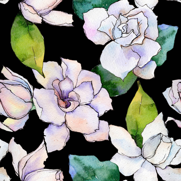 Wildflower gerbera flower pattern in a watercolor style. - Photo, Image