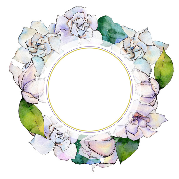 Wildflower gerbera flower frame in a watercolor style. - Zdjęcie, obraz