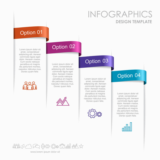 Infographic template. Can be used for workflow layout, diagram, business step options, banner, web design. - Вектор, зображення