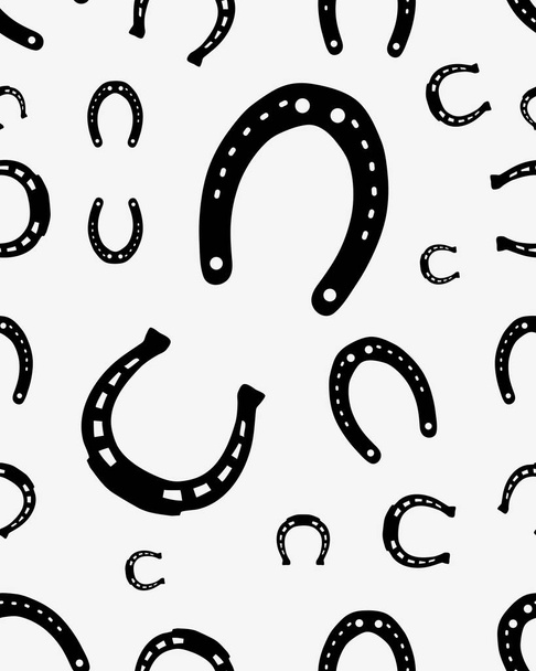 silhouettes of horseshoes - Vector, Image