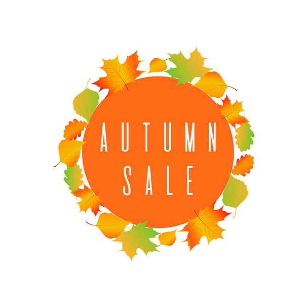 Watercolor autumn foliage vector sale banner  - Vektor, obrázek