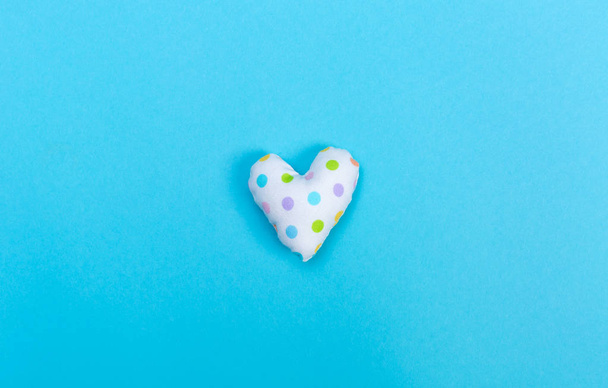 Handmade heart cushions on blue - Fotó, kép