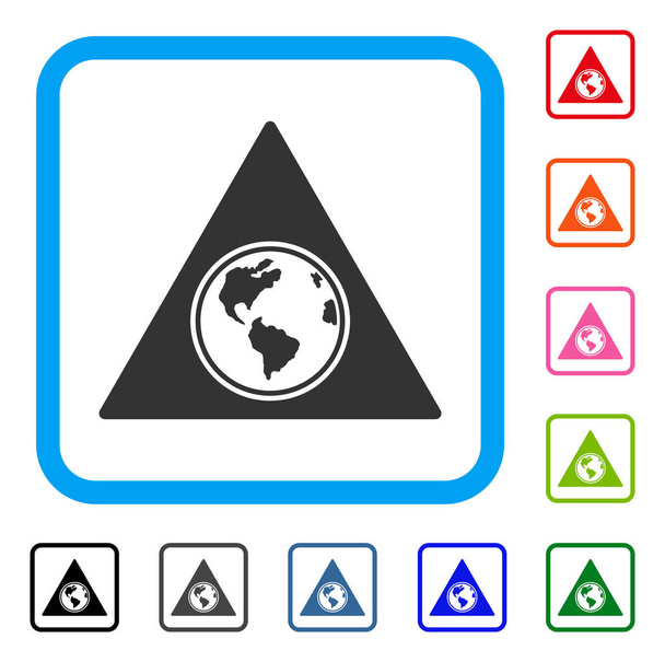 Terra Triangle Framed Icon - Vetor, Imagem