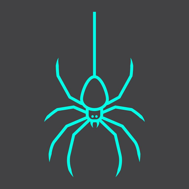 Spinnennetz-Ikone, Halloween und gruselig, Gefahr - Vektor, Bild