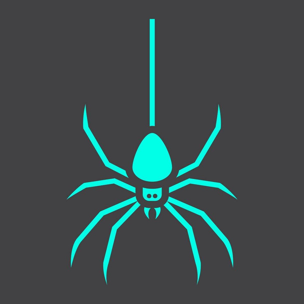Icono de glifo araña, halloween y miedo, peligro
 - Vector, imagen