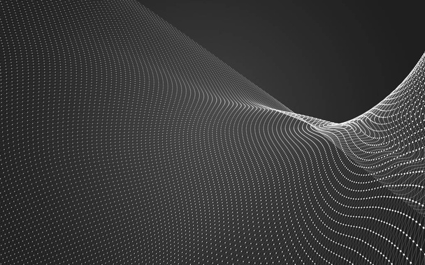 Espacio poligonal abstracto bajo fondo polivinílico oscuro, renderizado 3d
 - Foto, Imagen