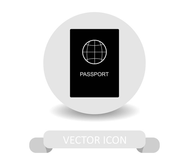 白い背景のパスポートアイコン - ベクター画像