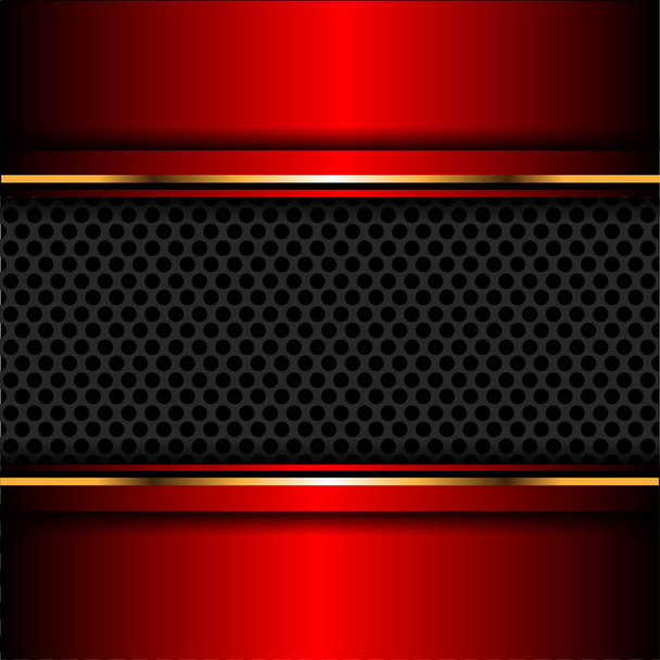 Абстрактна сітка темно-сірого кола в червоному металі золотої лінії дизайн футуристичний розкішний фон Векторні ілюстрації
.  - Вектор, зображення