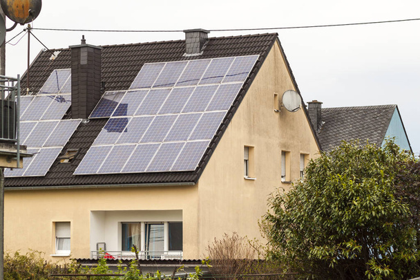 Renewable clean green energy saving efficient solar panels on  s - Photo, Image